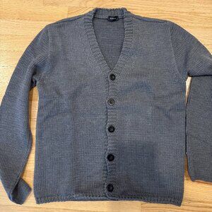 Jil Sander Mens Knit Wool Cardigan Grey Size 50 (runs small) Made in Italy